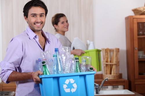 Recycling bins in a Wimbledon residential area